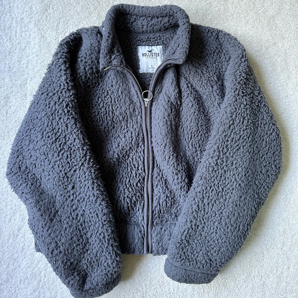 Hollister Charcoal Sherpa Jacket